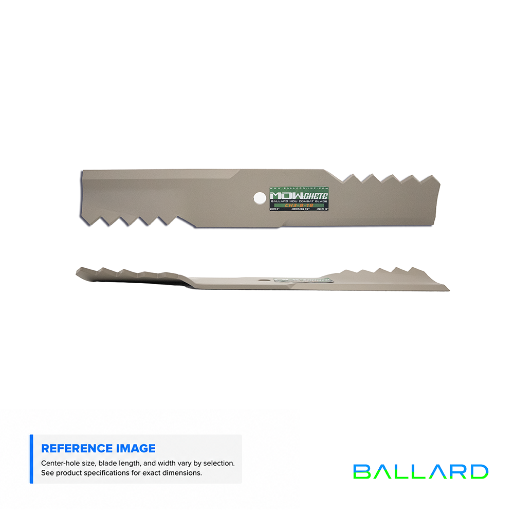 Mowchete HDU Combat Mower Blades: 17 7/8" Long, 5/8" Center Hole, 3" Wide, .250" Thick (Three Blade System) image number null